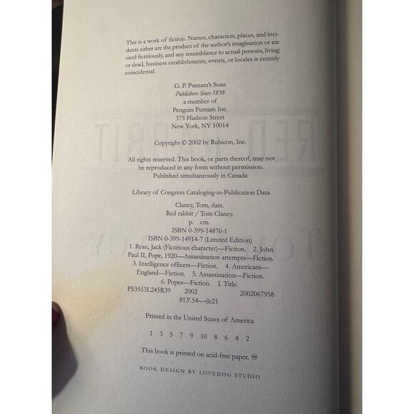 Red Rabbit by Tom Clancy - 2002 - Picture 7 of 8